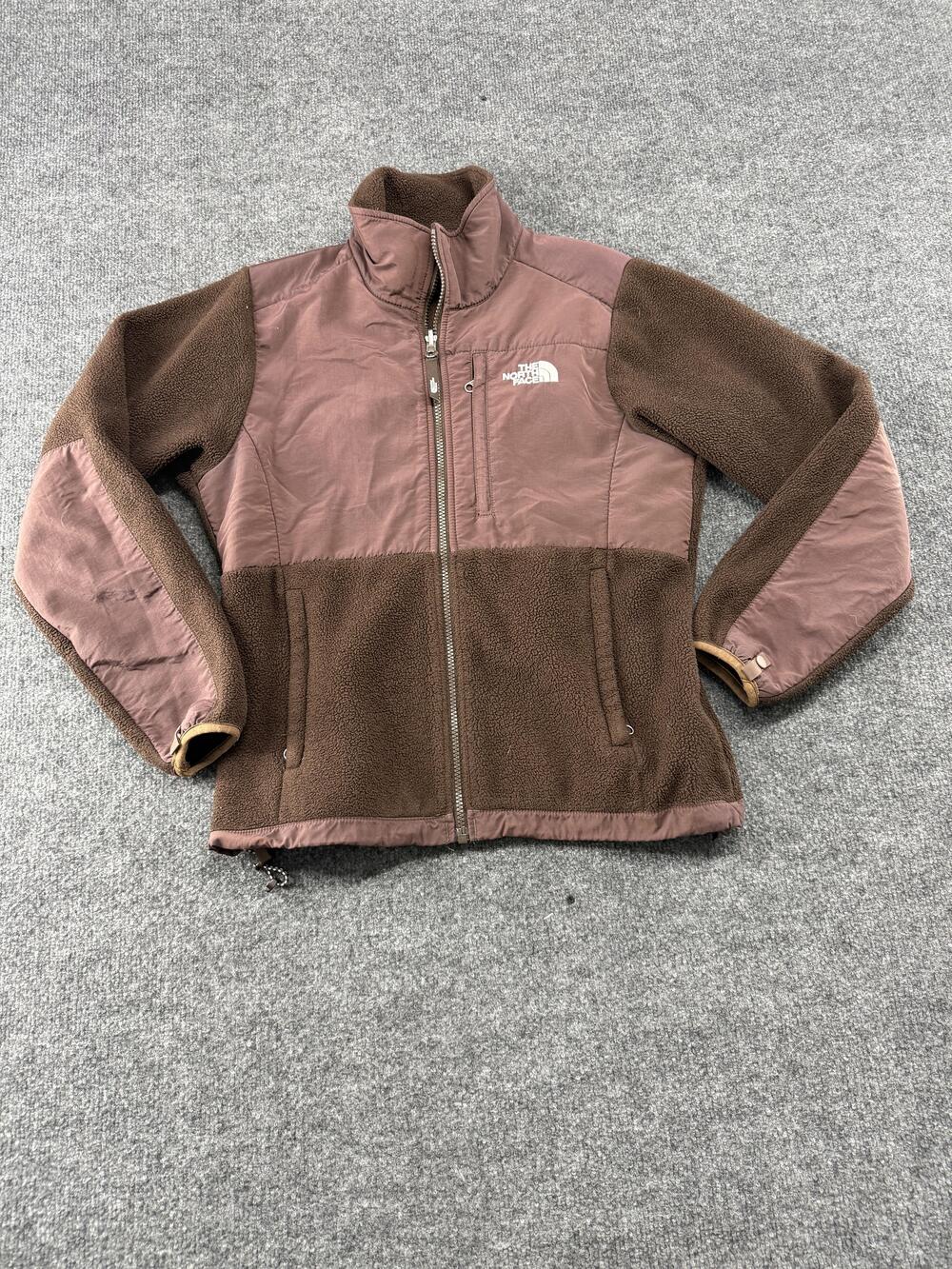 The North Face Jacket Womens Small Brown Polartec Fleece Full Zip Pockets Warm